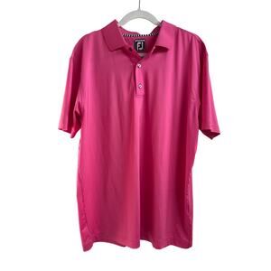 FJ Foot Joy Men’s Hot Pink Performance Polo Golf Shirt Size Large Short Sleeve
